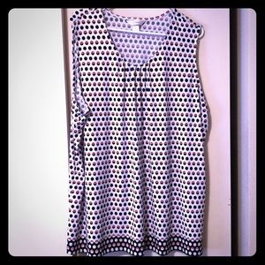 Polka dot sleeveless blouse